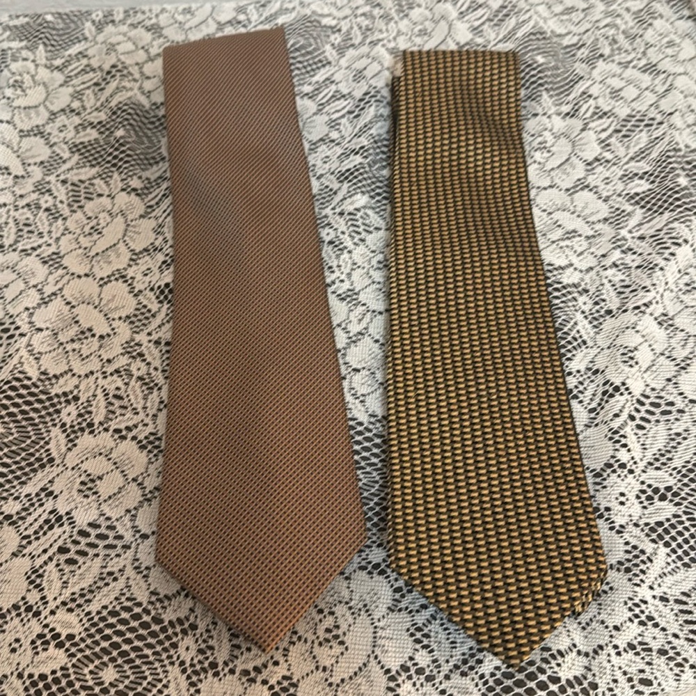 Set of 2 Silk Ties: Alexandre London Savile Row & Hill & Archer (Handmade)